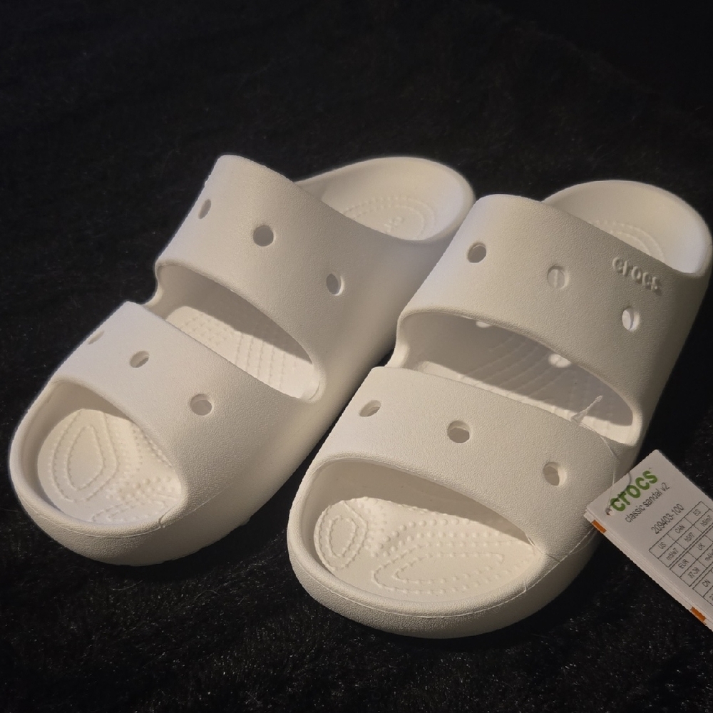 CROCS White Slide Sandals for Women